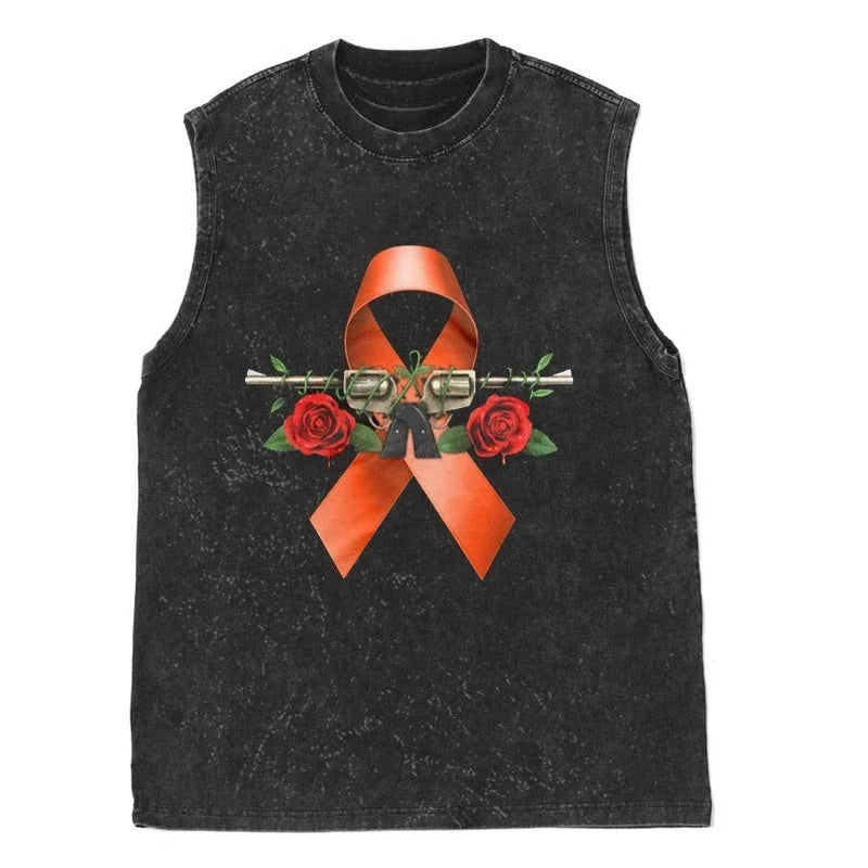 Oasis Band washed retro American street minimalist rock vest print T-shirt high-quality pure cotton Harajuku Y2K top