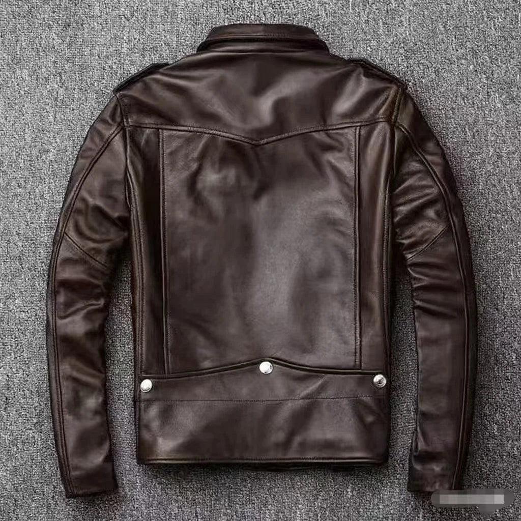 Hong Kong Style Men Leather Jacket Trendy Lapel Men Spring Autumn Top New Style Youth Retro Outerwear High Grade Couple Jacket
