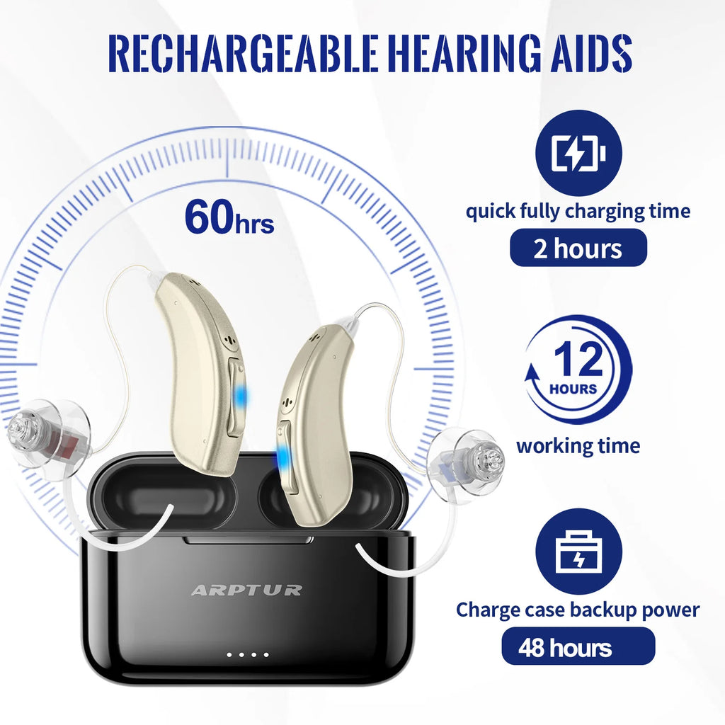 Bluetooth Hearing Aids Rechargeable Hearing Aid APP Digital Sound Amplifiers For Deafness Wireless Aparelho Auditivo Audifonos