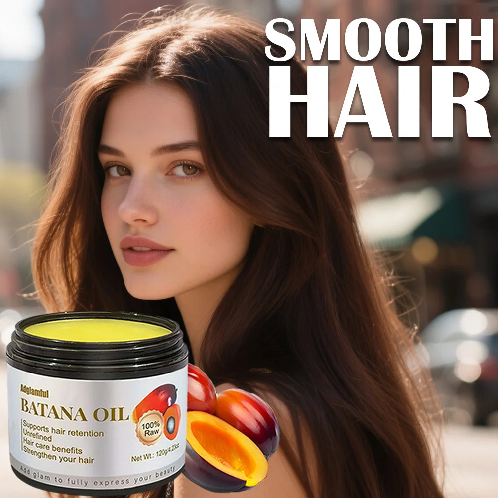 Batana Oil Hair Care Essential Oil for Dry and Frizzy Hair, Specifically for Damaged Hair from Perm and Dyeing, Provides 72 Hours of Long-Lasting Softness Without Frizz, No-Rinse Essential Hair Care Balm for Lazy People