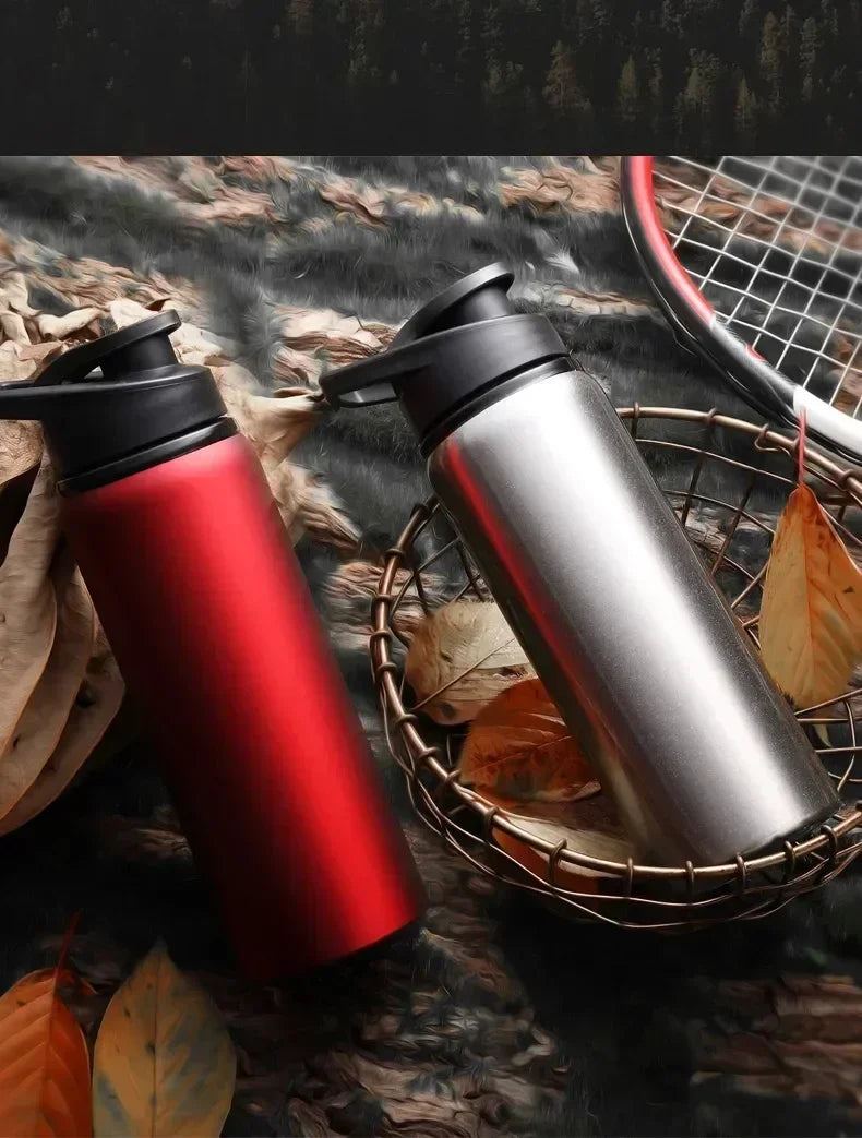 Large 600ml Stainless Steel Sports Bottle Leak Proof Design Bike Cycling Camping Outdoor Travel Water Flask Durable