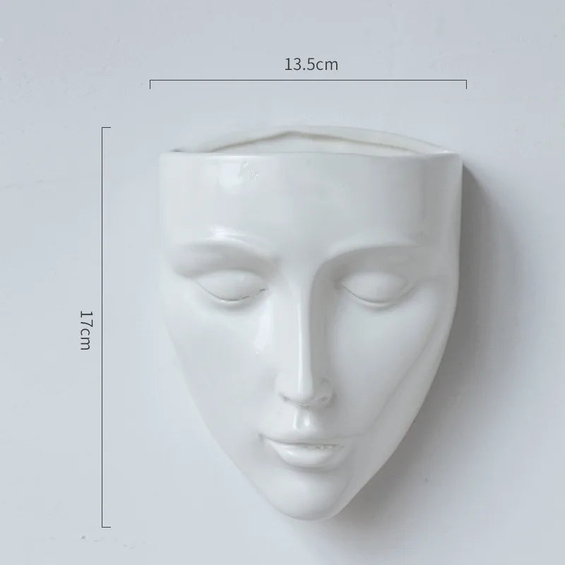 Silent Cheeks Ceramic Vase Creative Wall-mounted Plant Pots Table Decoration Flower Arrangement Floral Vase Room Aesthetic Decor