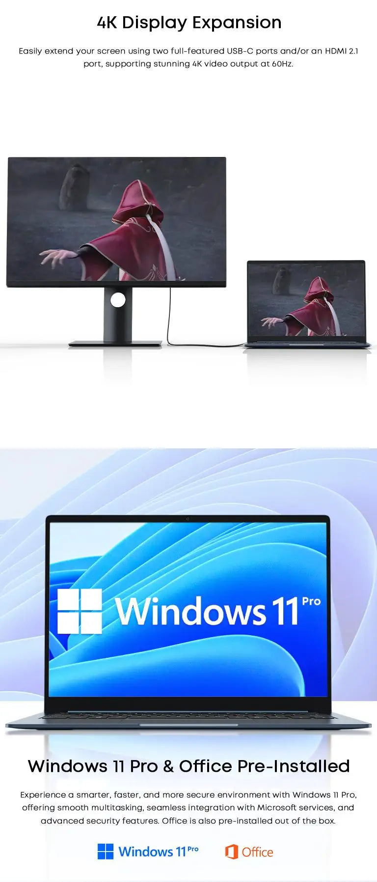 CHUWI Laptop Corebook Air AMD Ryzen 5 6600H 14 '' IPS Display 6 Cores 12 Threads 1kg Ultra-Light 9-16mm Ultra-Thin Notebook 1920x1200 Resolution Windows 11 Pro