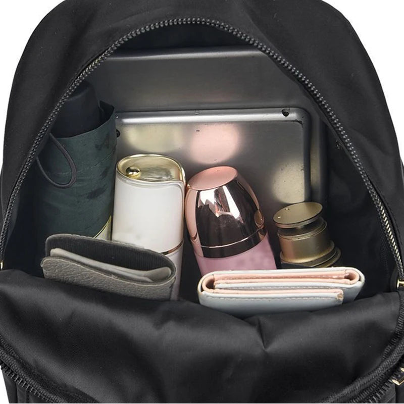 Chic Minimalist Motorbike Backpack Soft Nylon Fabric, Compact Fashion Rucksack for Outdoor Leisure Weekend Short Trips