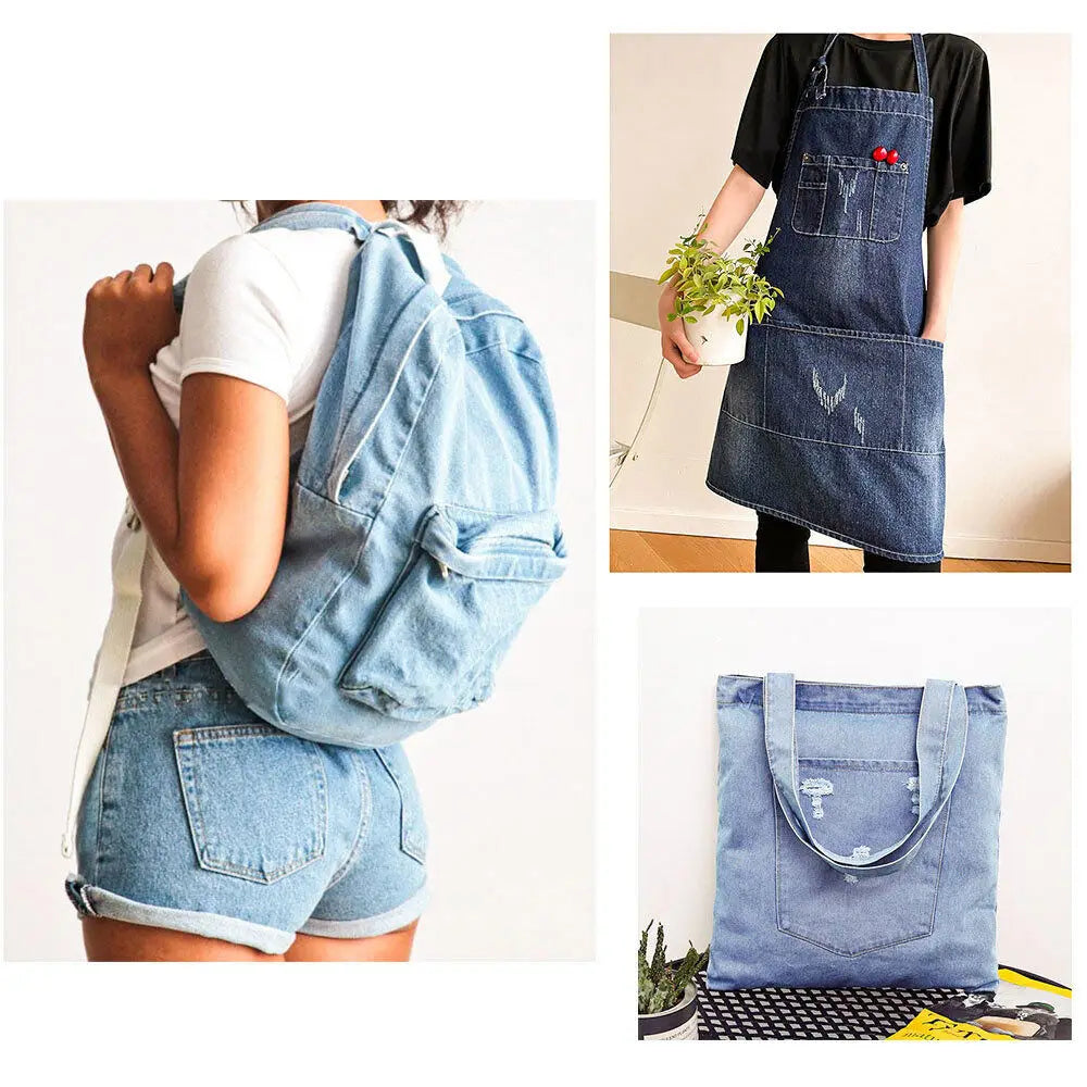 70x45CM Vintage Cotton Blue Denim Fabric Light Thin Soft Cloth For DIY Dolls Clothing Jeans Dress Bag Cap Apron Crafts Material