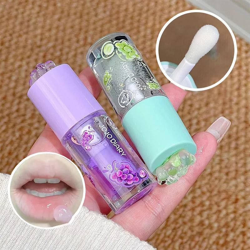 Jojo Diary Fruit-Flavored Lip Oil: Hydrating and Moisturizing, Prevents Chapped Lips and Reduces Wrinkles, Suitable for Winter Lip Care, Korean-Style Water Gloss Lip Gloss.