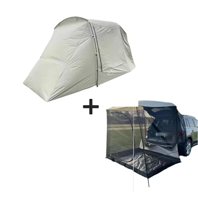 Outdoor SUV Car Camping tent Portable Waterproof Tent 3-4 people Dome Extension tent Sunshade Tunnel style tent,Large tent.