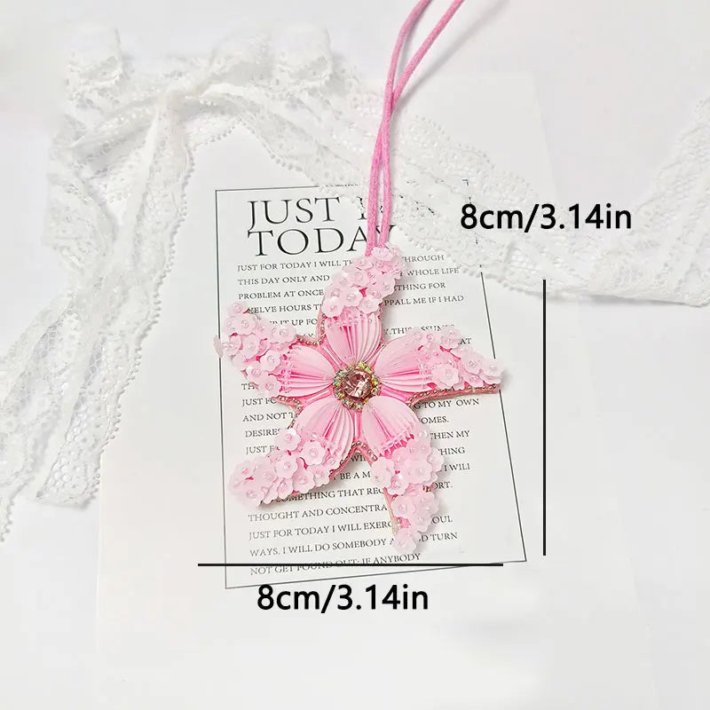 3D Handmade Rhinestone Beads Bag Charm, Crystal Lanyard Patches Keychains, Hanging Rope Patches, Backpack Pendants Decor