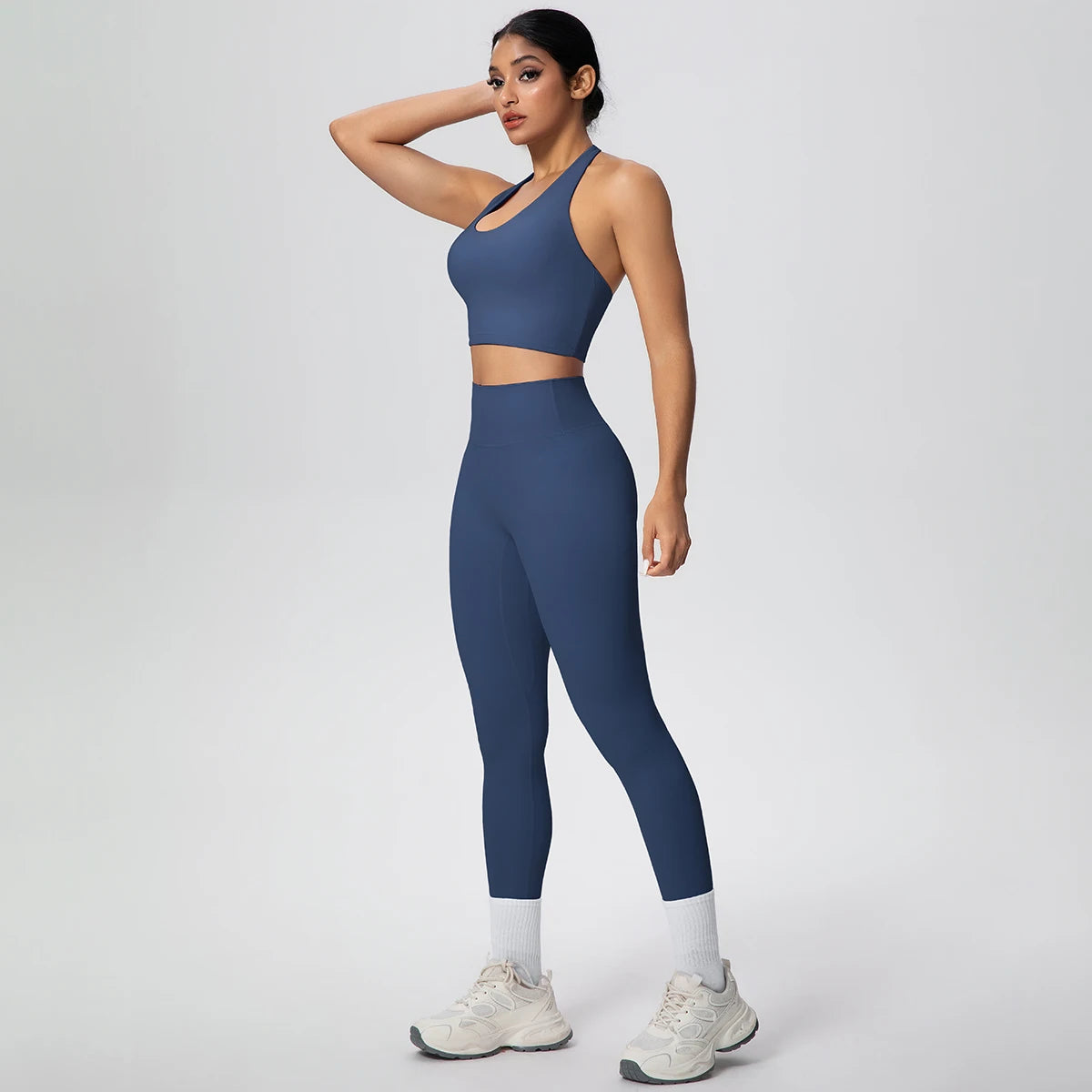 2PCS/set Yoga Set for Woman's Sexy Backless Halter Bra Sports Top Quick Drying Legging Summer Gym Fitness Pants Yoga Set