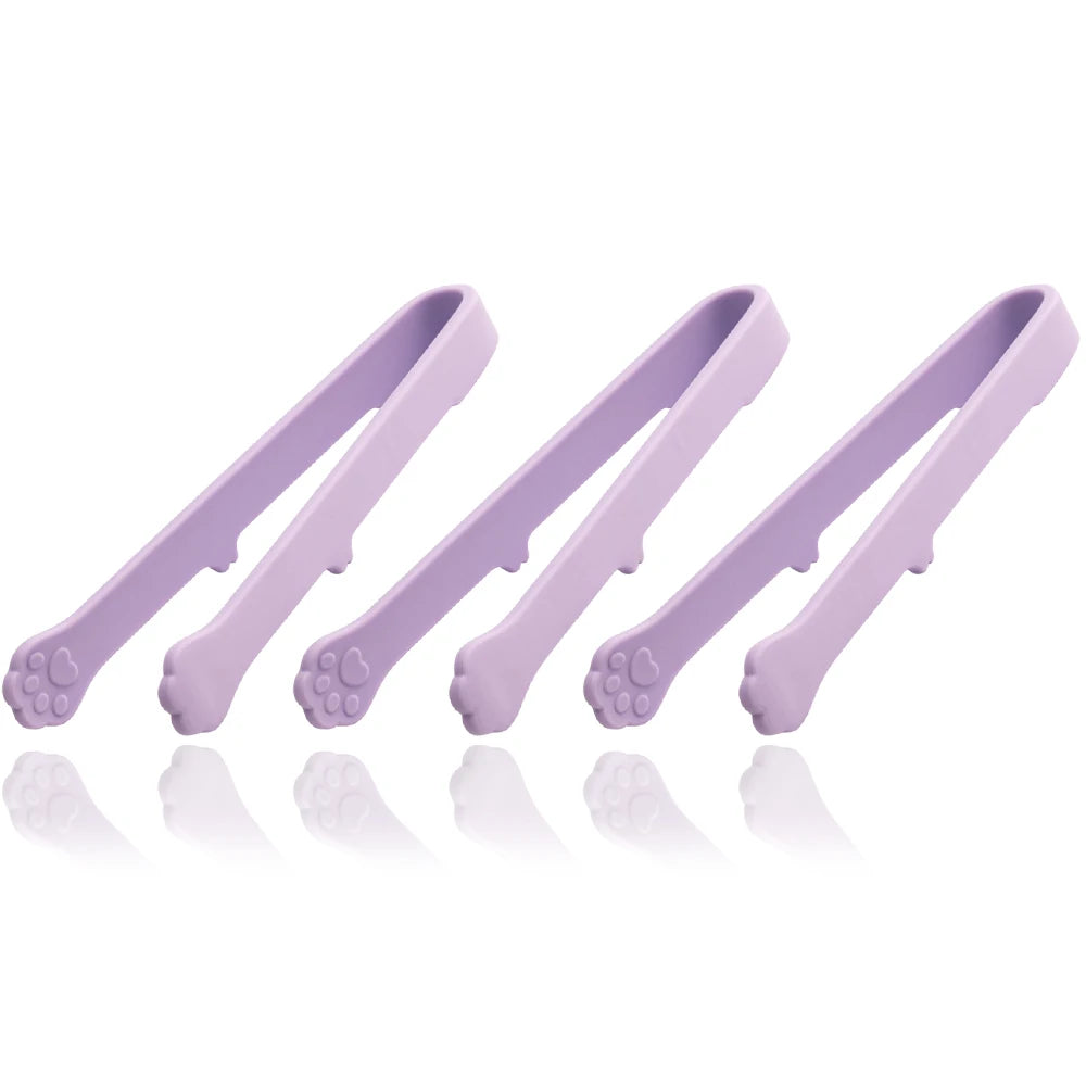 3Pcs Coffee Sugar Clip Silicone Anti-skid Ice Tongs Cat Paw Shape Food Cake Clamp Kitchen Gadgets Bar Buffet Tools Tweezer