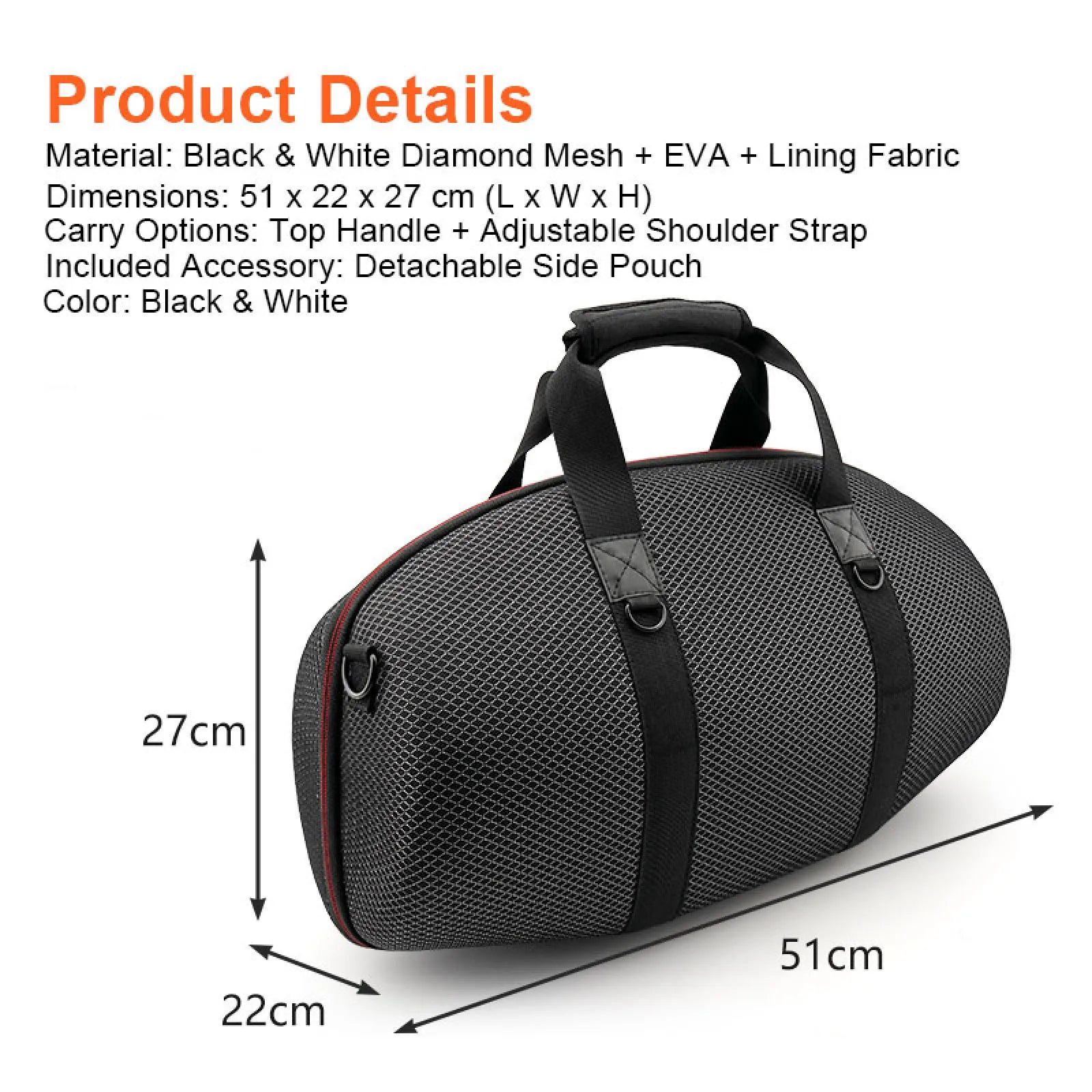 Carrying Case for JBL Boombox 4 Bag,Wireless BT Speaker Bag,EVA Hard Protective Case,Storage Bag with Side Pocket&Shoulder Strap