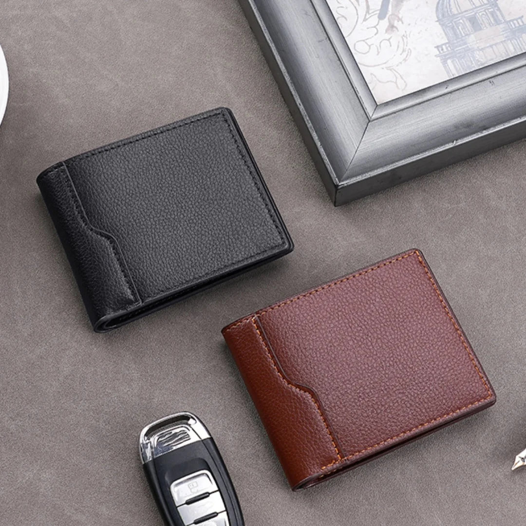 Coin Purse  Men'S Short Wallet Bifold Wallet Slim Pu Leather Wallet For Pocket Carry Gifts Daily Use