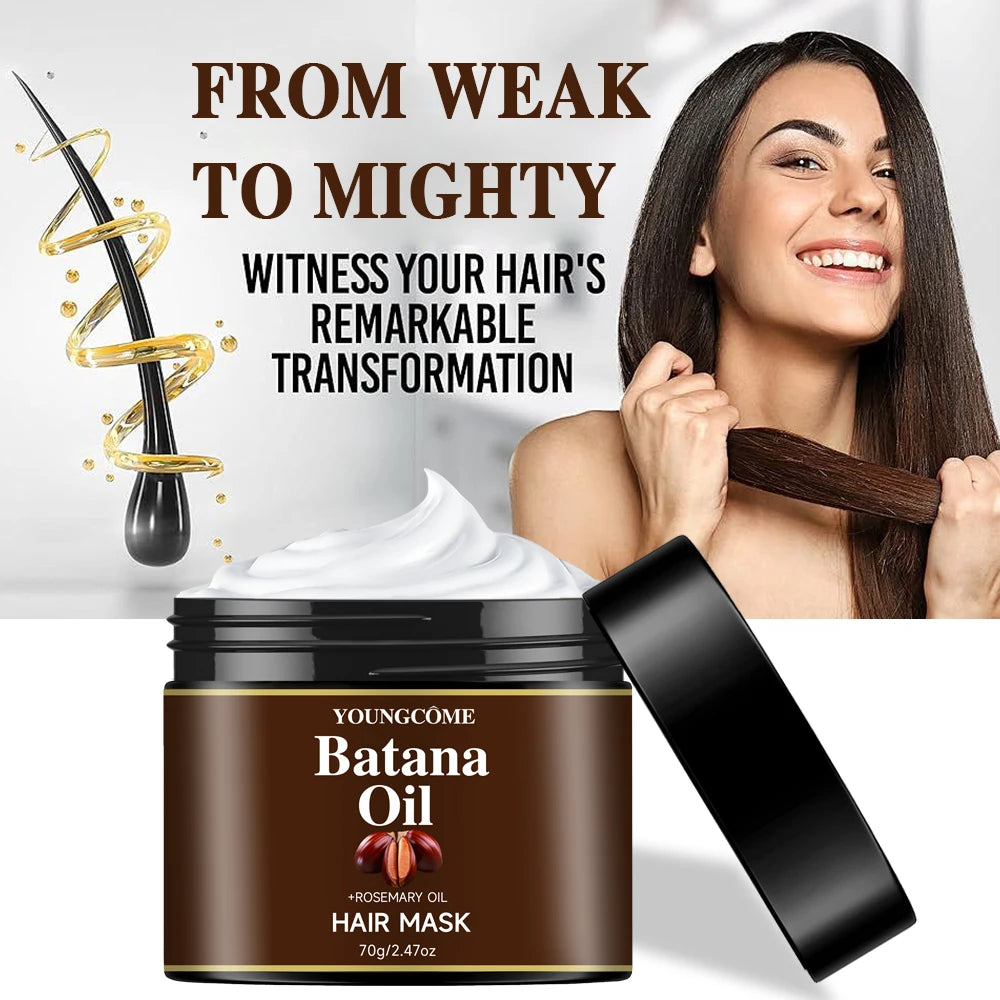 YOUNGCOME Batana Oil & Rosemary Oil Hair Care Set: 2-Piece Nourishing Hair Mask & Serum for Gentle Scalp Support