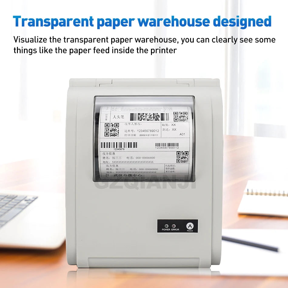 4x6inch Shipping Thermal Label Printer Portable No Ink Required 203DPI for Small Business USB High Speed Express Airway Bill ﻿
