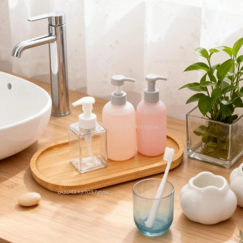 Flower Pot Trays Dish for Plant Vase Bamboo Tray Wooden Bottle Tray Bathroom Shampoo Shower Gel Organizer Jewelry Storage Tray