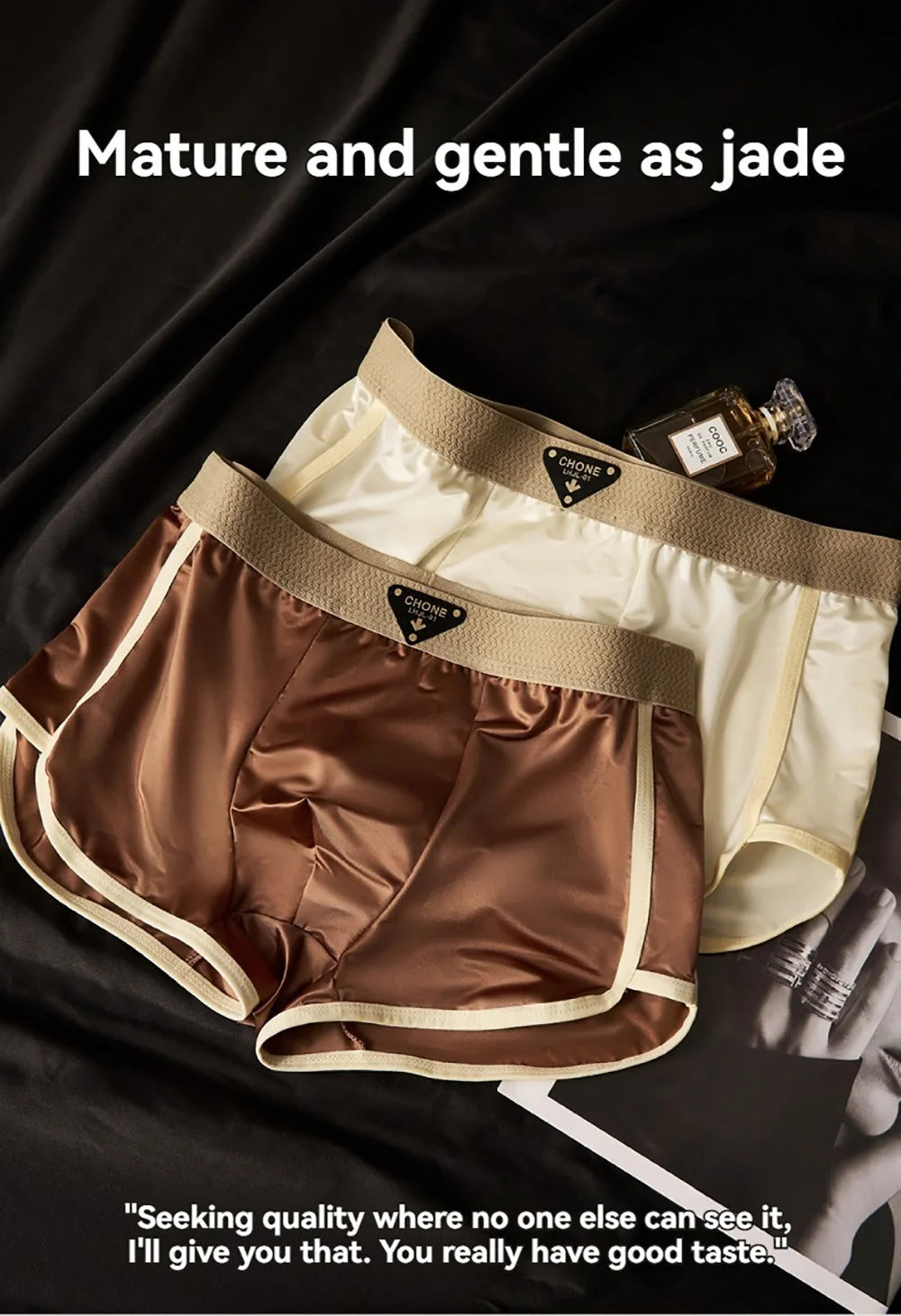 3PCS/Pack 10A Antibacterial Silk Mesh Crotch Men's Panties Luxury Satin-like Ice Silk Boxer Comfort Breathable Smooth Underpants