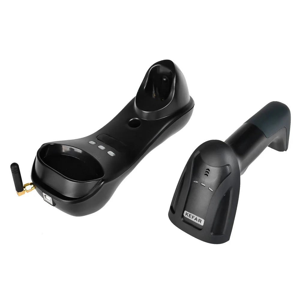 Barcode Scanner with Charger Base Stand 1D 2D QR Codes Reader BT Wireless Barcode Reader Supermarket Mobile Payment PDF417 H8