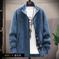 Men's Knitted Sweater Cardigan Thickened Fleece Hooded Casual Style Warm Outerwear Autumn Winter New Arrival Korean Version