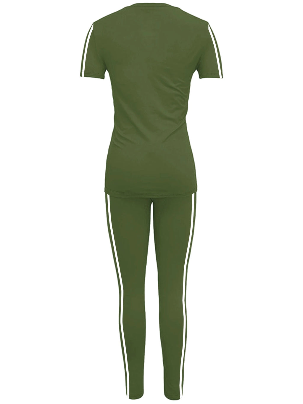 Women's Side-Striped Summer Sportswear Set Short Sleeve Long Pants Breathable Base Layer Clothing Colorful Casual Outfit