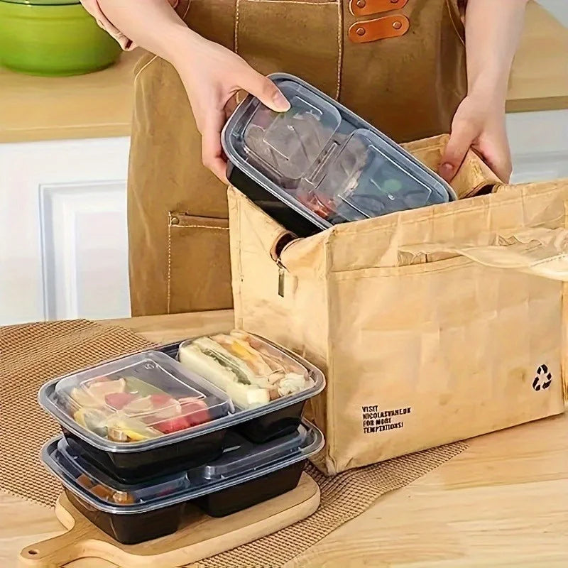 15Pcs Disposable Lunch Box, Takeaway Box, Fast Food Lunch Box, Cake Dim Sum Box, Fresh-keeping Box, Stackable with Cover
