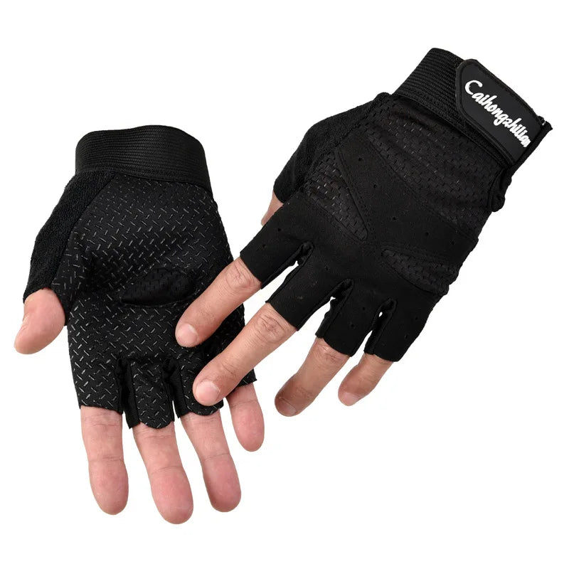 Cycling Fitness Gloves for Men Women Gym Motorcycle Summer Bicycle Fingerless Anti-slip Sports Weightlifting Breathable Gloves