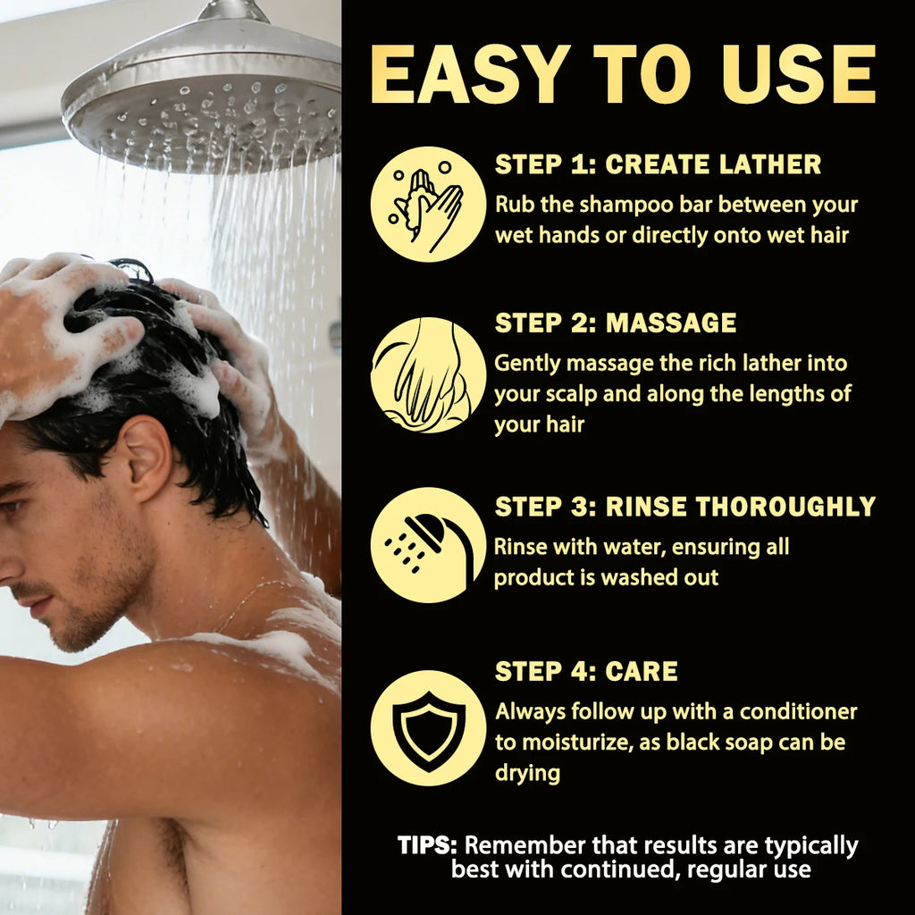 Natural Black Hair Shampoo Soap Ganoderma Polygonum Multiflorum Nourishing Gradually Repairing Gray Hair Herbal Hair Growth Soap