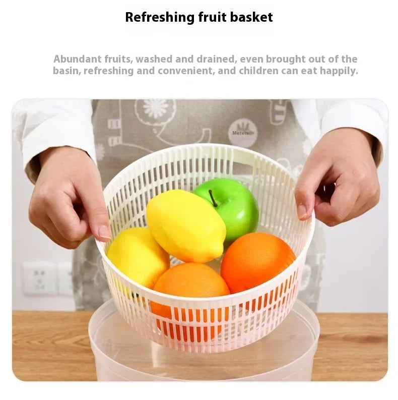 Lettuce Drain Basket  Multifunctional Household Manual Vegetable Dehydrator - Salad Spinner with Fruit,  Home Kitchen Gadgets