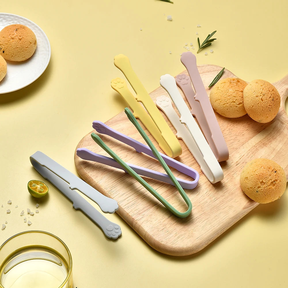 3Pcs Coffee Sugar Clip Silicone Anti-skid Ice Tongs Cat Paw Shape Food Cake Clamp Kitchen Gadgets Bar Buffet Tools Tweezer