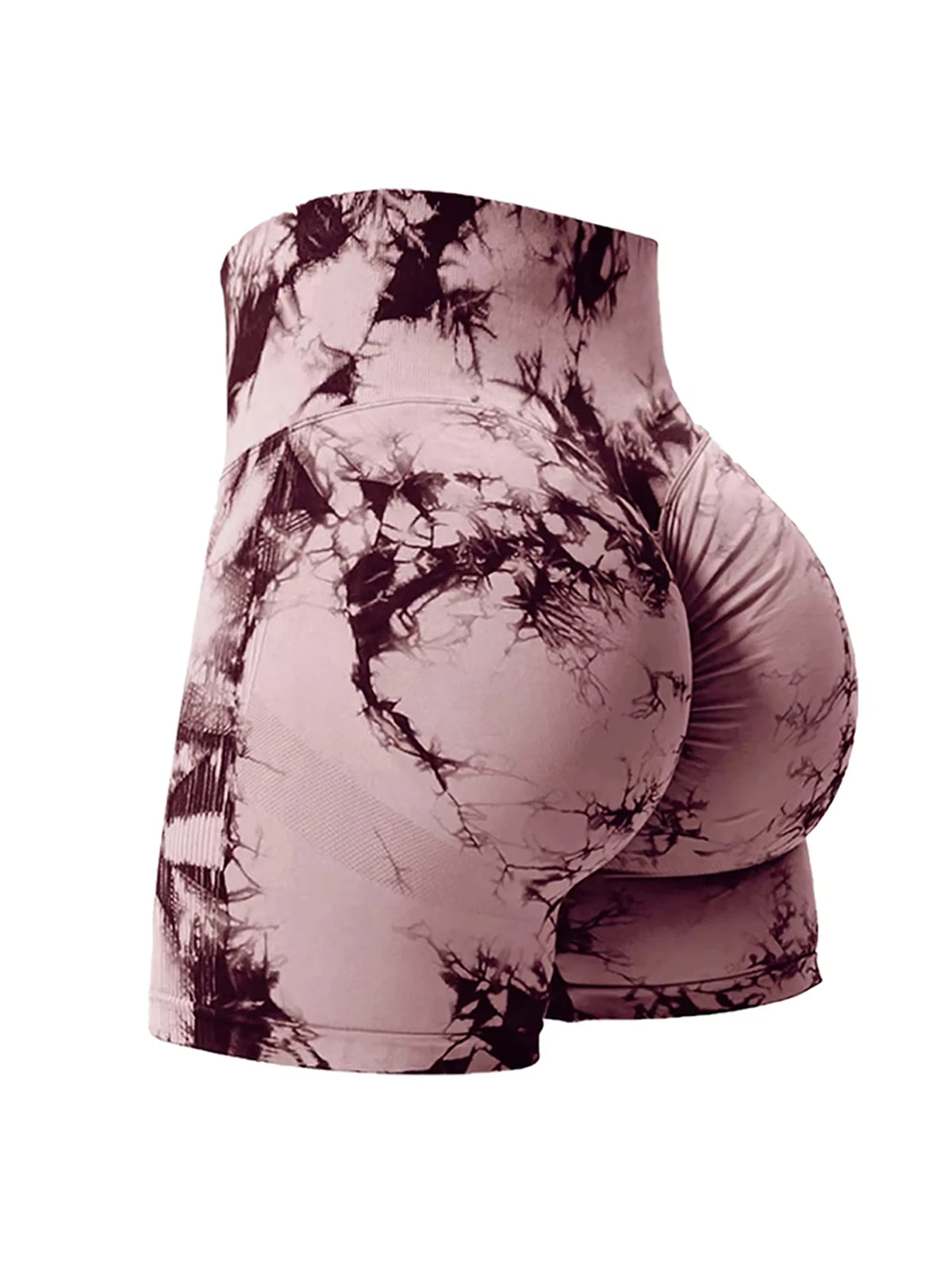 2PCS Tie Dye Butt Lifting Sexy Gym Shorts Woman Skinny Stretch High Waist Sport Shorts Casual Seamless
