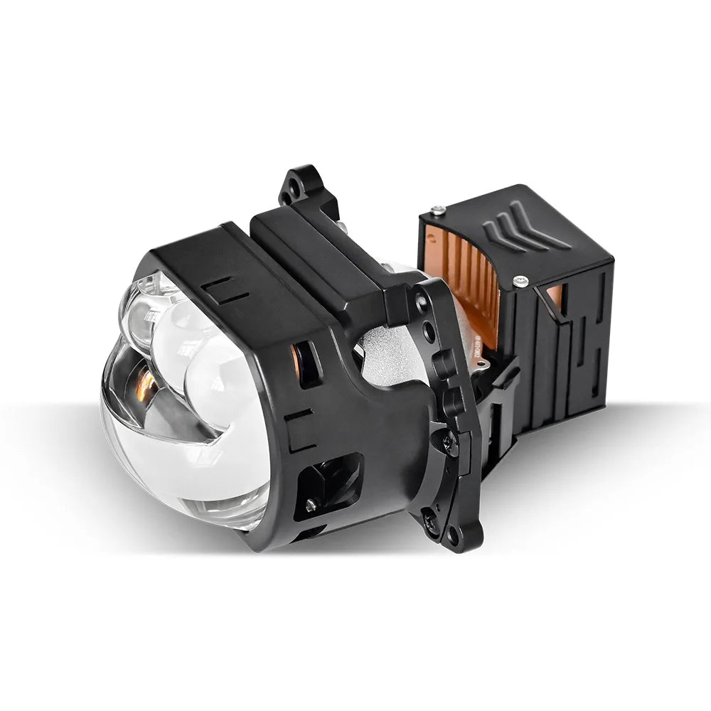 180W High Power Square Triple Laser LED Projector Headlight Dual Beam Ultra Bright Long Range Penetration Car Accessories