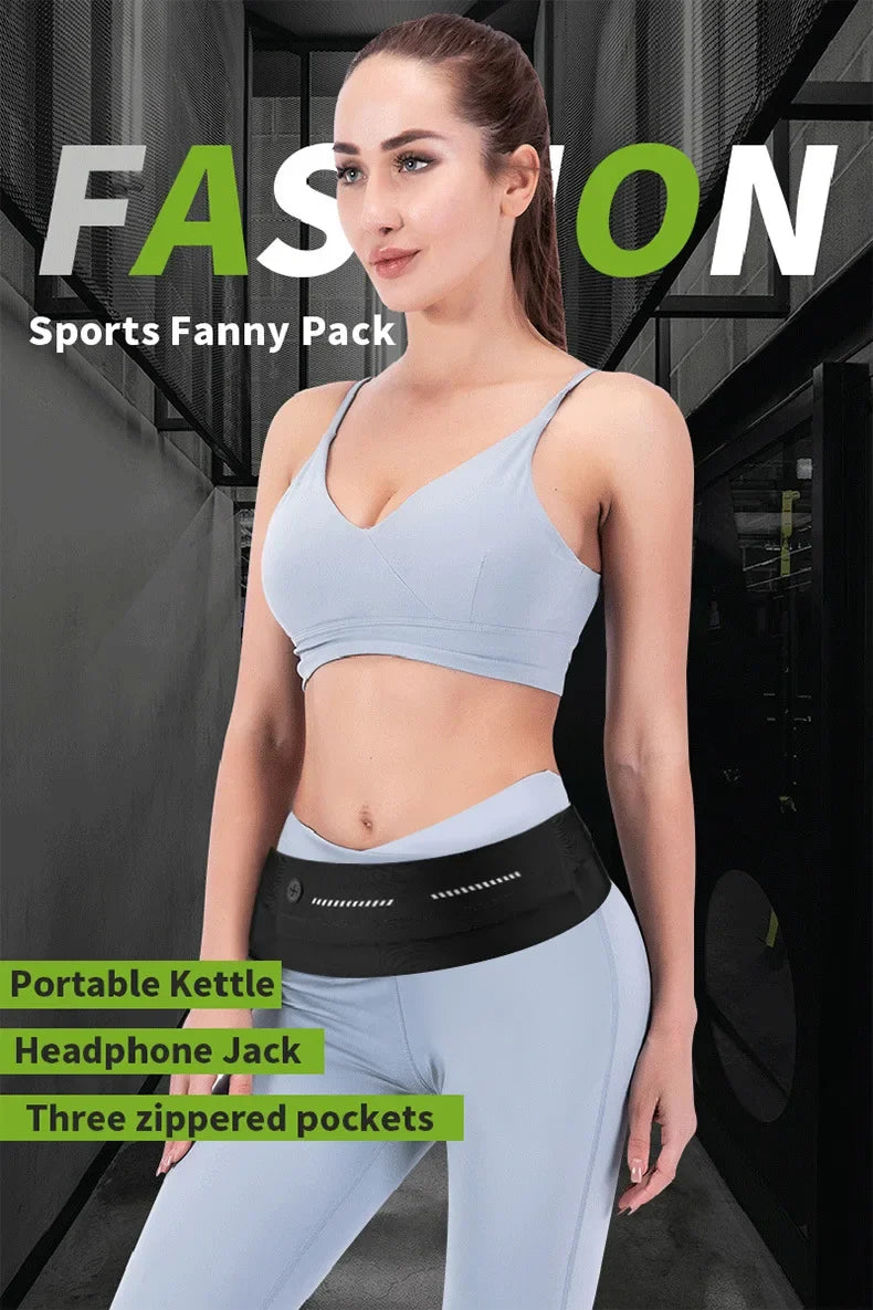 New Outdoor Sports Running Waistband Phone Pouch For iPhone 15 14 13 12 11 Pro Max AirPods Pro 3 Ultra-thin GYM Waist Pack Bag