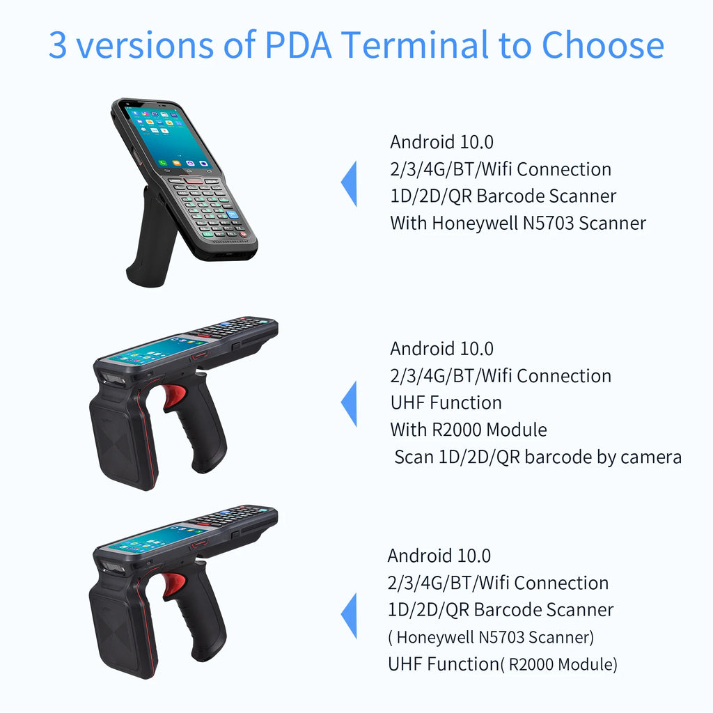 CHWEIDA 4 inch Full Keyboard Handheld Android PDA 1D 2D QR Code Barcode Scanner UHF RFID Reader Data Collector Terminal
