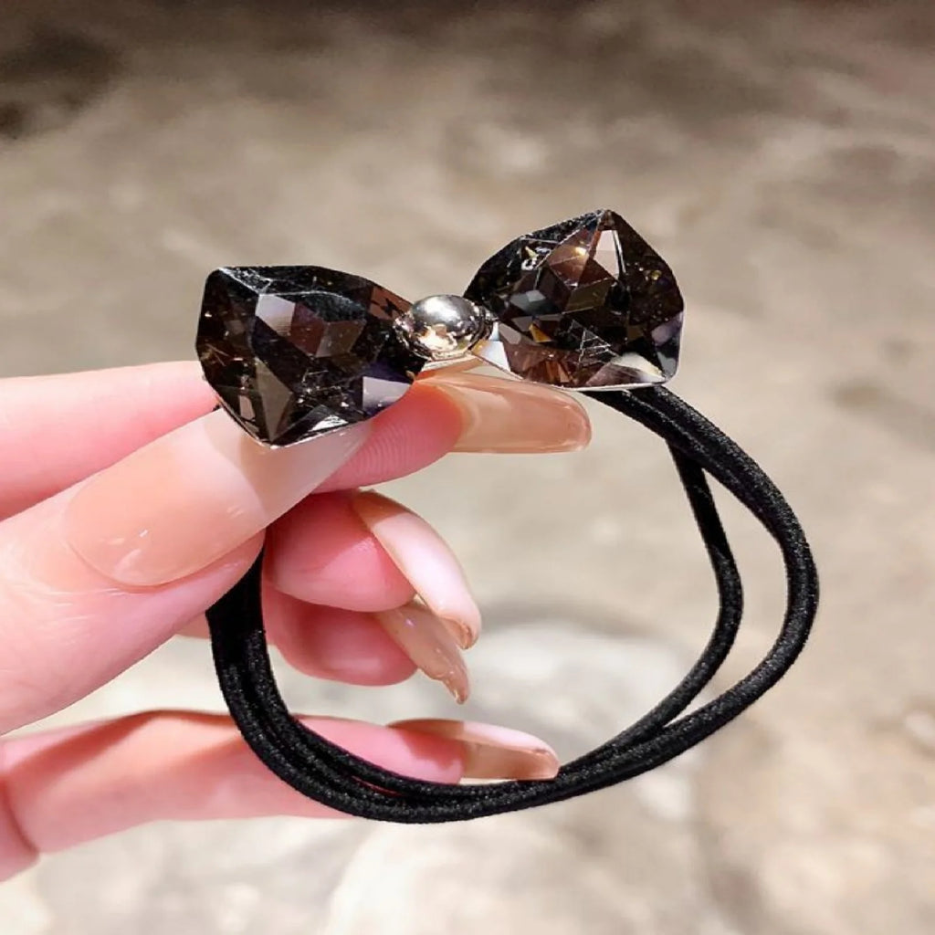 1PC Rhinestone Ribbon Headband High-value Simple Pillow Head Ribbon Hair Rope Tie Ponytail Hair Circle Headwear