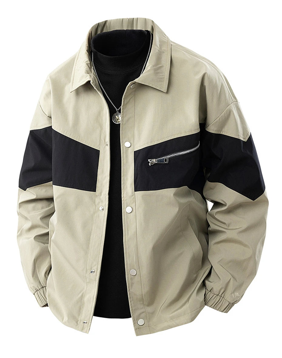 8XL Plus Size Jacket Men Patchwork Coat Spring Autumn Fashion Casual Patchwork Cargo Jacket Male Big Size Outerwear
