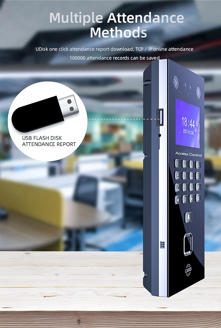 500 Face 300 Figner 2.4Inch LCD TCP/IP USB Biometric Fingerprint Face Access Control Time Attendance System 125khz RFID Card