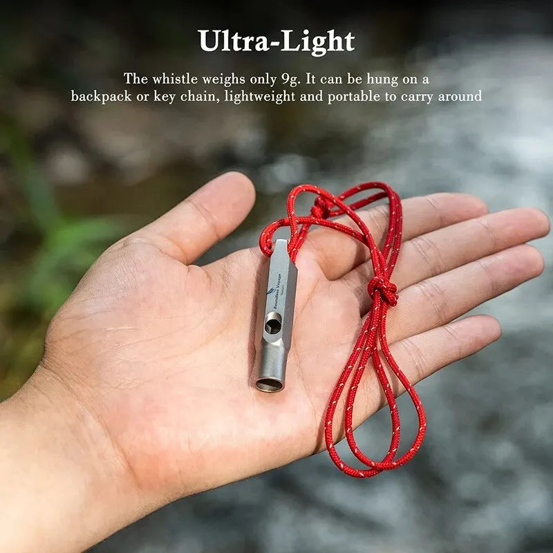 Boundless Voyage Titanium Whistle Emergency Survival Whistles with Lanyard Loud Coaches Training Sports Keychain Whistle