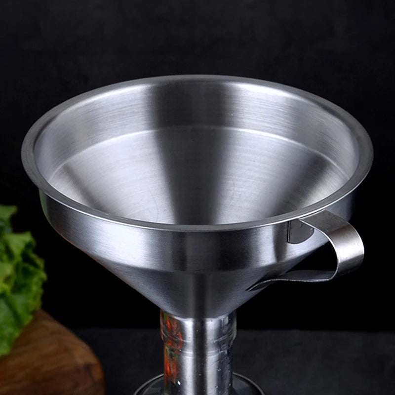 Funnel Kitchen 304 Stainless Steel Funnel Oil Liquid Funnel with Strainer Small Metal Food Oil Filter for Bottle Kitchen Gadgets