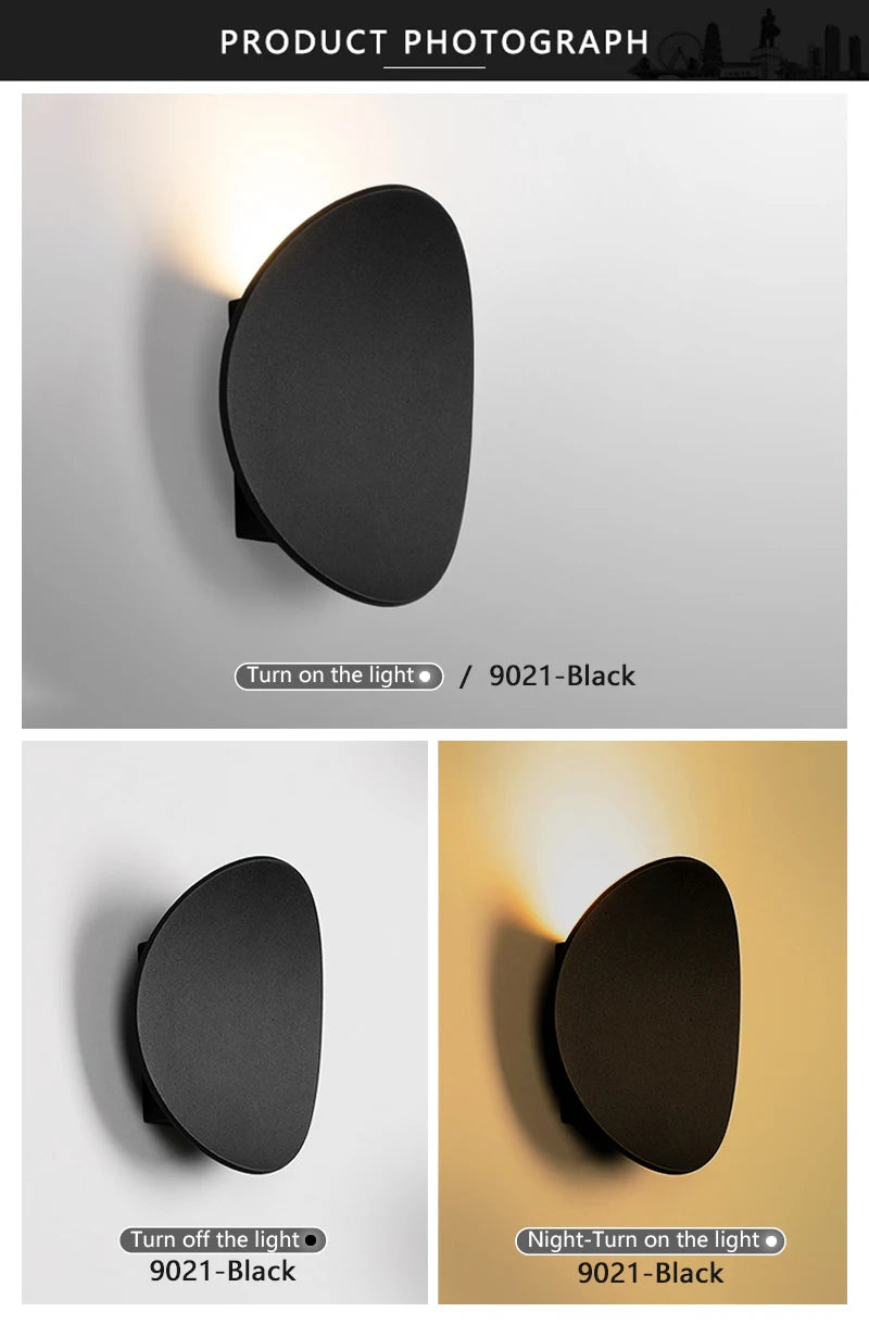 LED Wall Lamp Indoor and Outdoor IP65 Waterproof White/black Modern Minimalist Aluminum Home Light Porch Garden Light AC85-265V