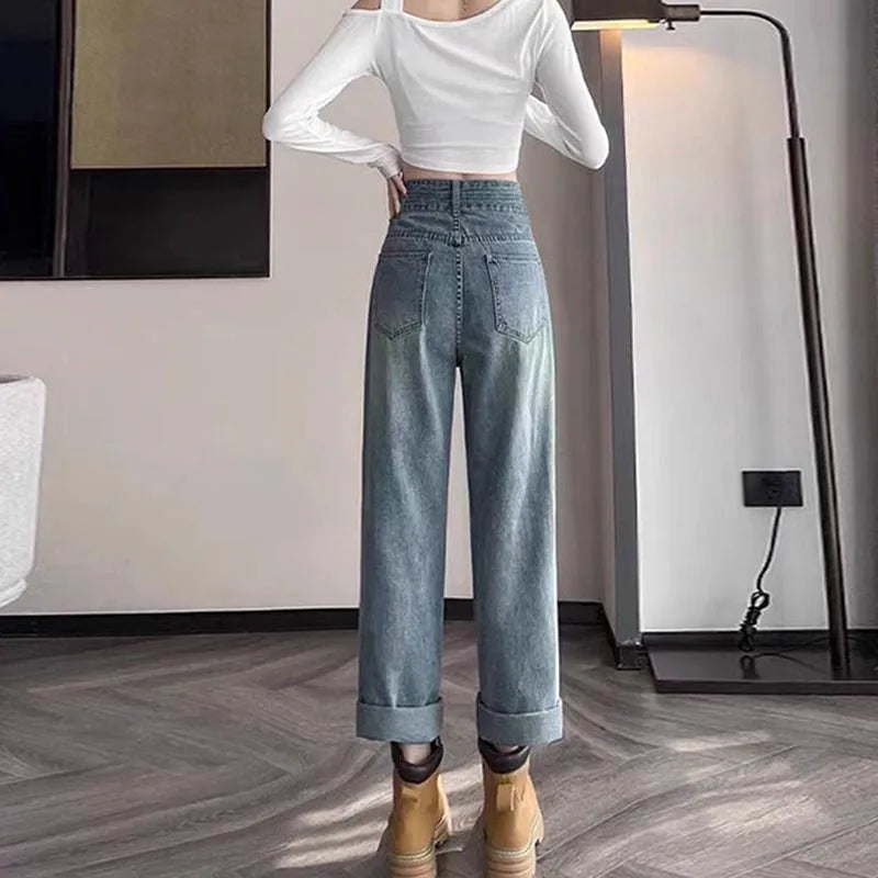 Maternity Pants Spring/Fall Denim Pants Plus Size Wide Leg Pants Outerwear Straight Leg Maternity Pants