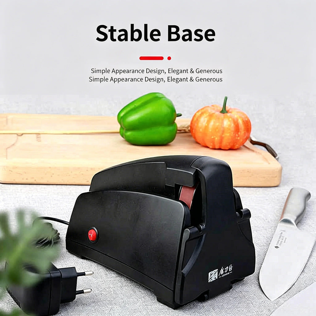 Knife Sharpener Electric, 4-Stage Professional Sharpener with 120-1000# Grit Sanding Belt, Fast & Precise for Kitchen Chef Tools