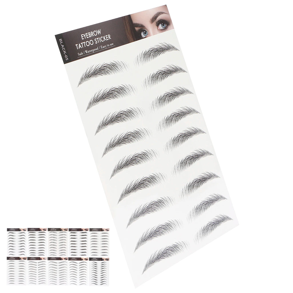 Long Lasting Eyebrow Transfers Sticker Household Portable Waterproof Safe Women Black Eyebrow Tattoo Sticker Makeup Tools
