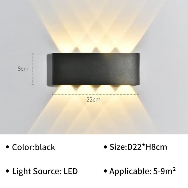 Waterproof Outdoor LED Wall Light for Garden Patio Balcony Warm White Weatherproof
