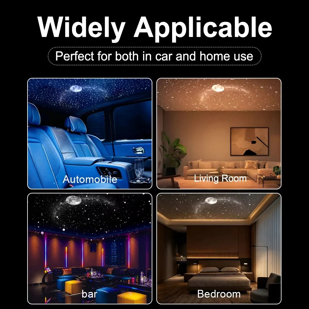 USB Car Interior Roof Star Galaxy Projection Ambient Lighting 360° Adjustable Starry Sky Ambient Projector Light Touch Control