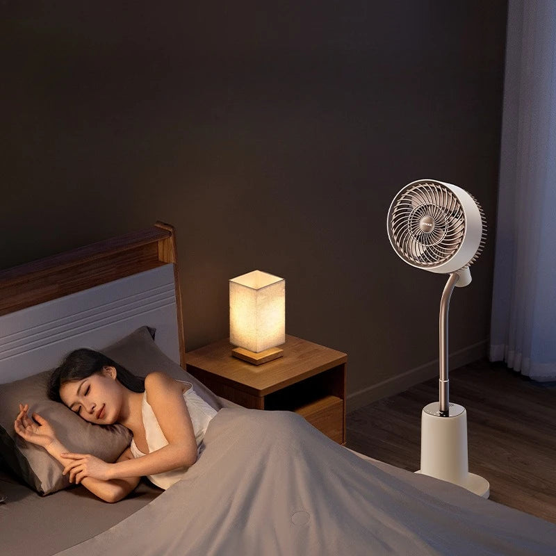 Air Circulation Fan Silent Electric Fans High Wind Floor Portable Fan Powerful Energy-saving Fan Cooling with Atmosphere Light