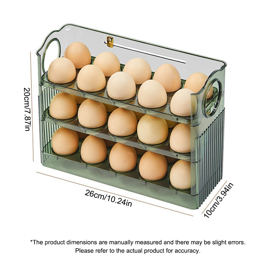 Kitchen Egg Holder,Large Capacity Egg Fridge Storage Box,Multi-Layer Egg Tray Organizer,Space Saving Fridges Egg Container