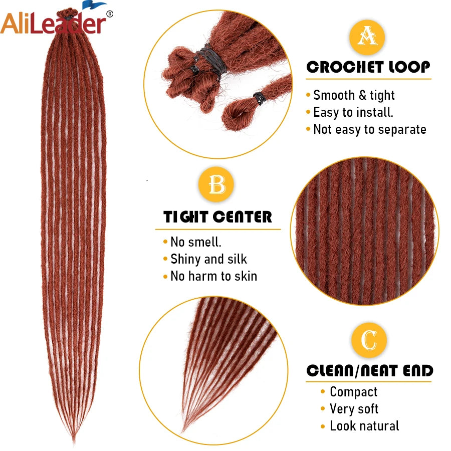 20"36Inch 5Strands Handmade Dreadlocks Extensions Ombre Synthetic Dreads Dreadlocks Twist Braiding Hair Reggae Dreads Braids 