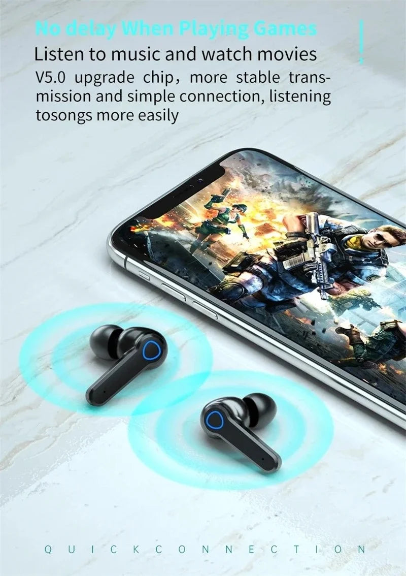Bluetooth Headset Wireless Tws Gaming Support Noise-cancelling Touch In-ear Mini Emergency Power Bank Headset M19 Earphones