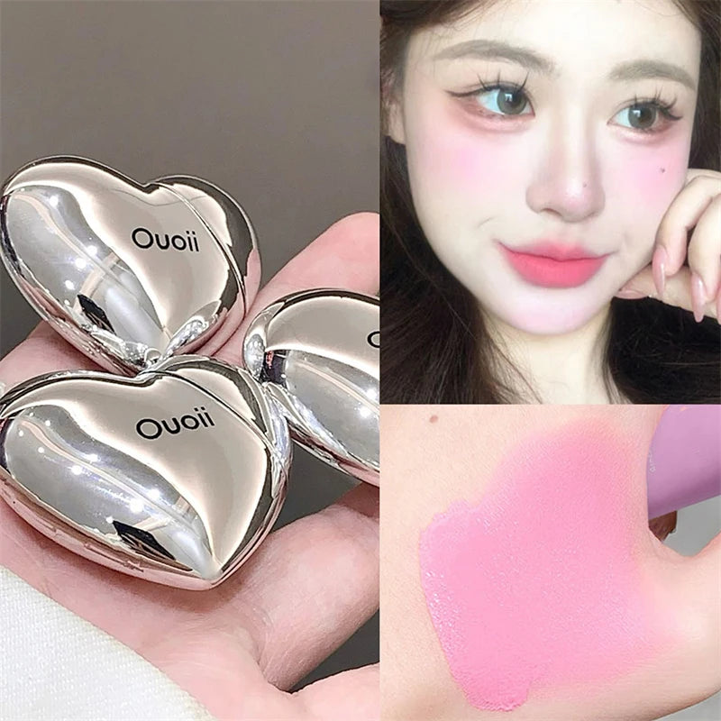 Lavender Matte Liquid Blush Velvet Heart Strawberry Peach Face Pigment Lasting Beauty Natural Cheek Tint Cream Blush Makeup