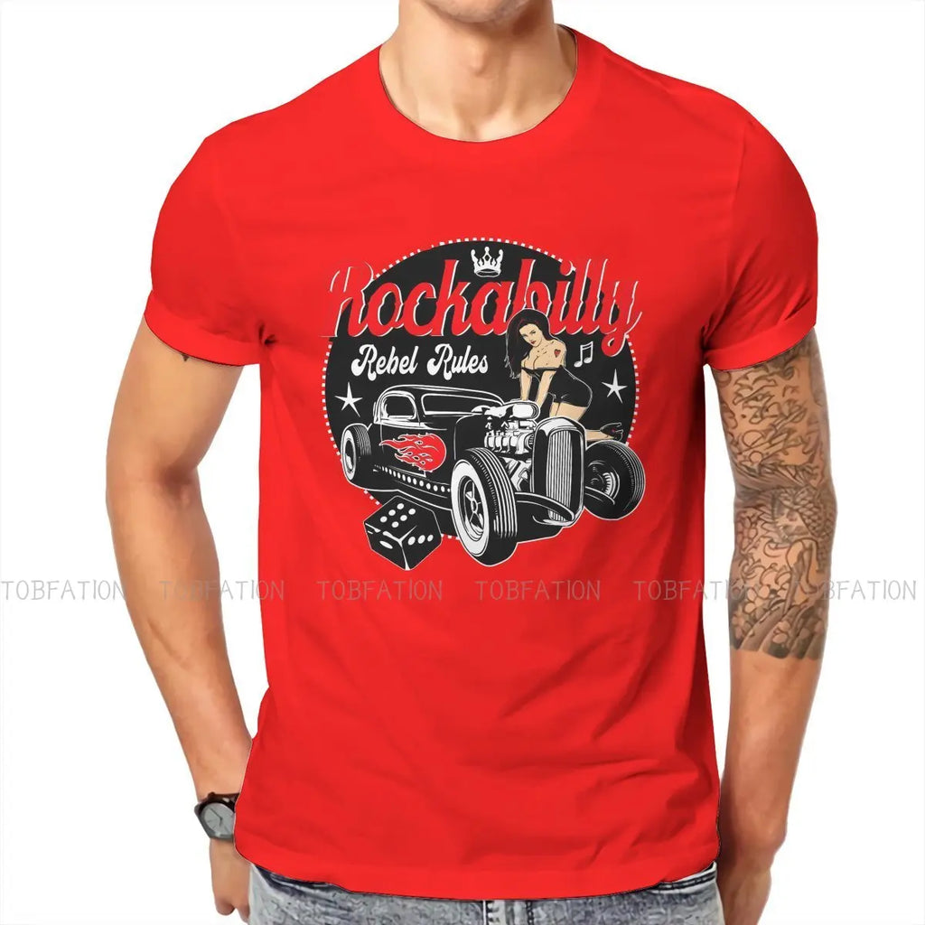Rockabilly Music Hot Rod Sock Hop Dance Vintage Rock and Roll Essential T Shirt Vintage Cotton Men Tees Harajuku Crewneck TShirt