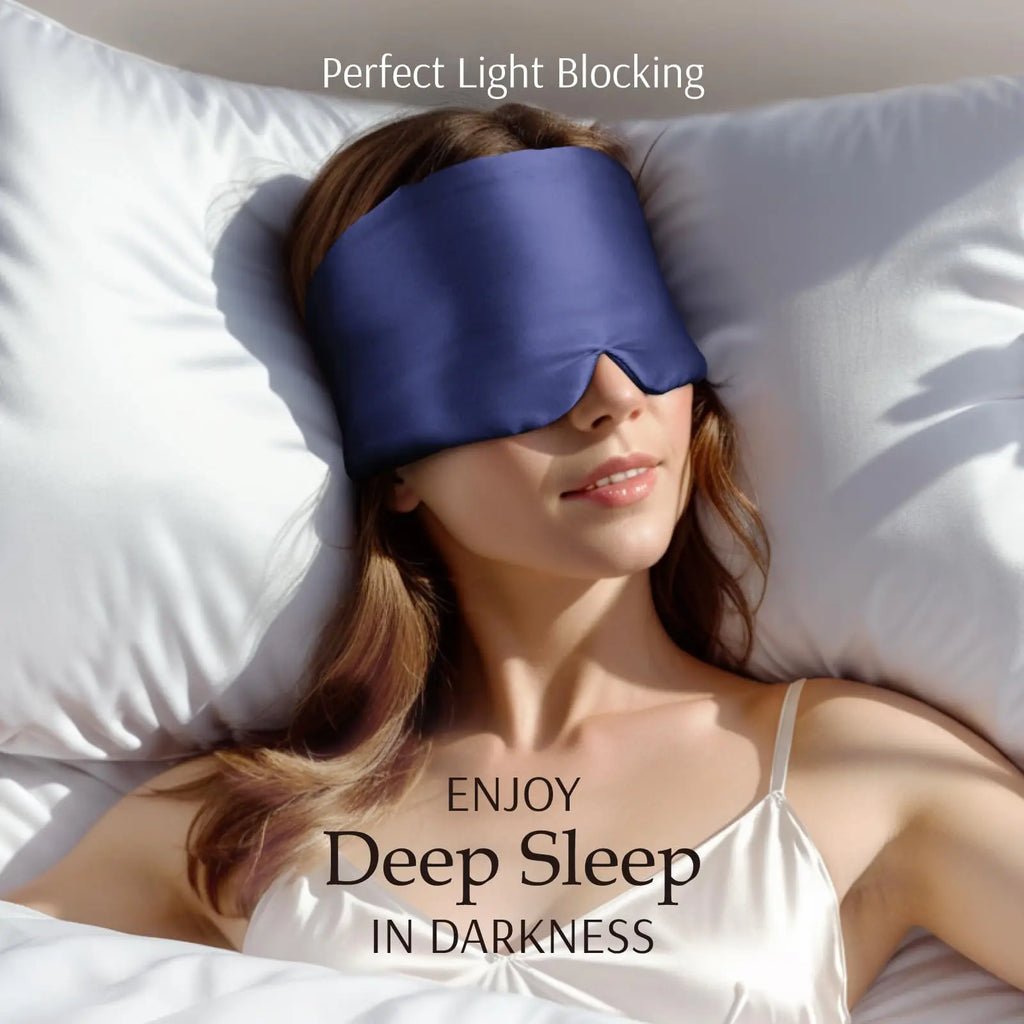 Mulberry Silk Sleeping Mask Eyepatch Blocking Light Eyemask Eyeshade Soft Padded Slaapmasker Travel Sleeping Aid for Sleep Patch